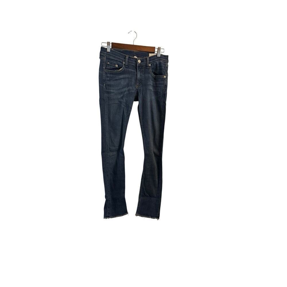 Rag & Bone Skinny Jeans Women’s Size 27 Dark Wash Mid Rise Frayed Hem USA Made